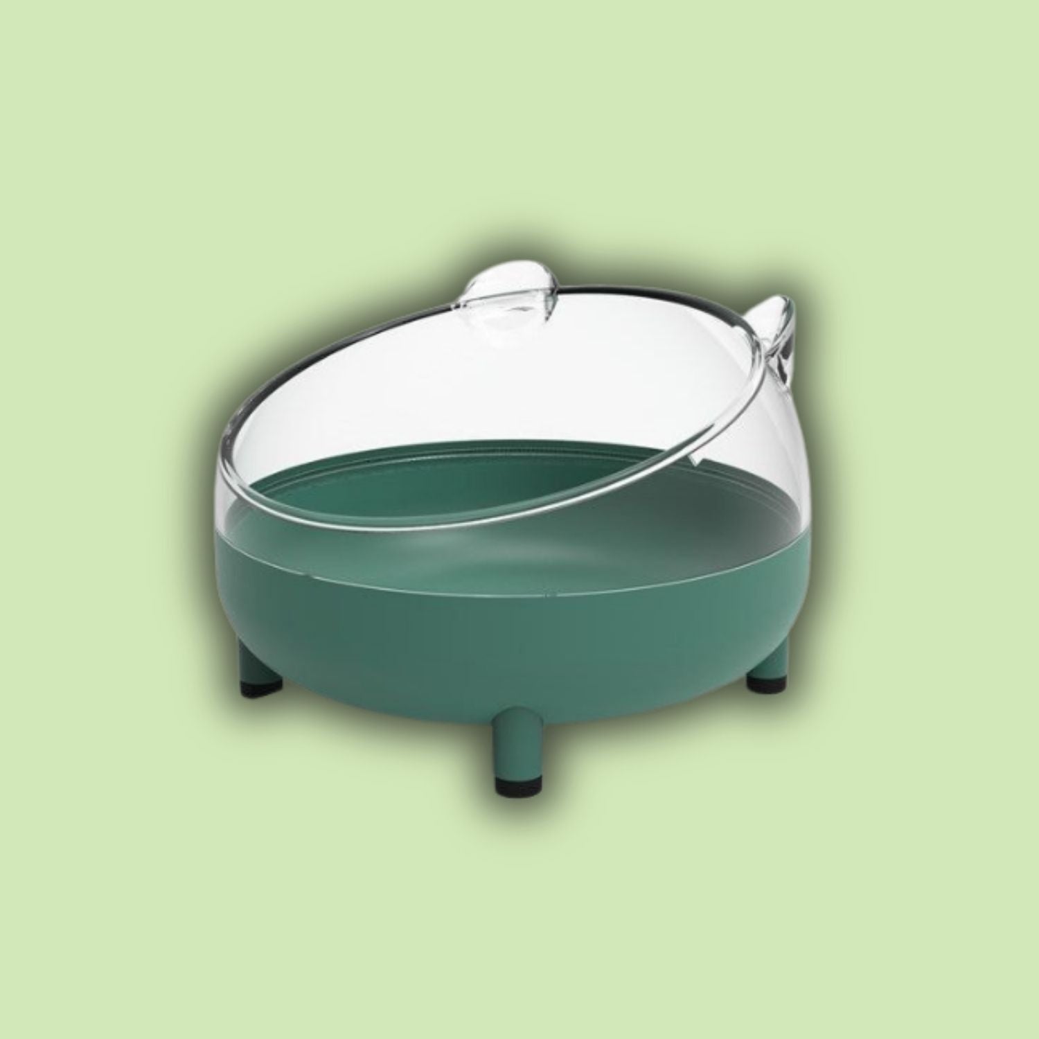 Hamster Antikantel Rijstkom groene voerbak met transparante deksel